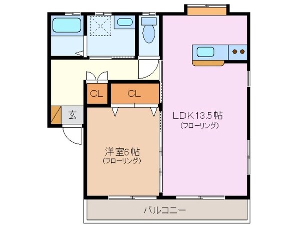 中川原駅 徒歩8分 1階の物件間取画像